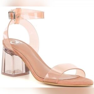 Gianni Bini Peach Clear Strap Heels Size 7.5M